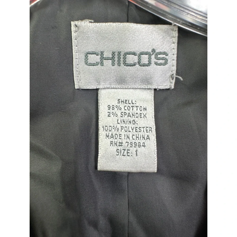 Chicos Women's Multi Color Geometric Sunburst Print Button‎ Front Jacket Size 1